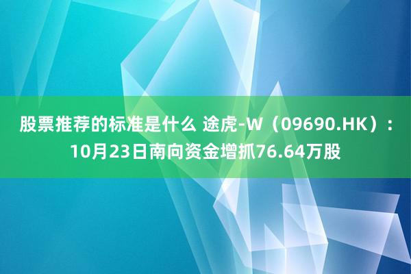 股票推荐的标准是什么 途虎-W（09690.HK）：10月23日南向资金增抓76.64万股