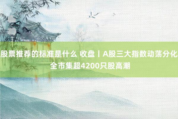 股票推荐的标准是什么 收盘丨A股三大指数动荡分化 全市集超4200只股高潮