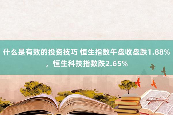 什么是有效的投资技巧 恒生指数午盘收盘跌1.88%，恒生科技指数跌2.65%