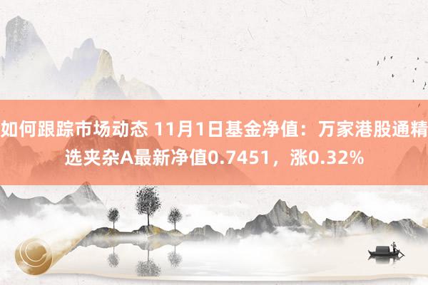 如何跟踪市场动态 11月1日基金净值：万家港股通精选夹杂A最新净值0.7451，涨0.32%