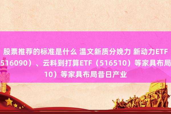 股票推荐的标准是什么 温文新质分娩力 新动力ETF易方达（516090）、云料到打算ETF（516510）等家具布局昔日产业