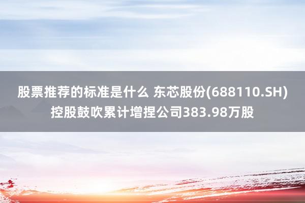 股票推荐的标准是什么 东芯股份(688110.SH)控股鼓吹累计增捏公司383.98万股