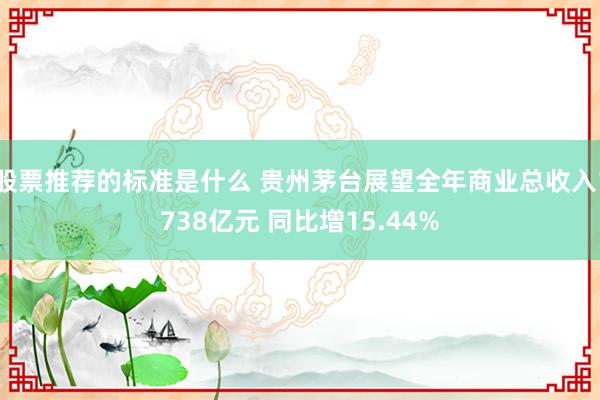 股票推荐的标准是什么 贵州茅台展望全年商业总收入1738亿元 同比增15.44%