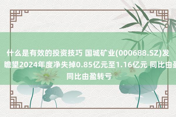 什么是有效的投资技巧 国城矿业(000688.SZ)发预亏，瞻望2024年度净失掉0.85亿元至1.16亿元 同比由盈转亏