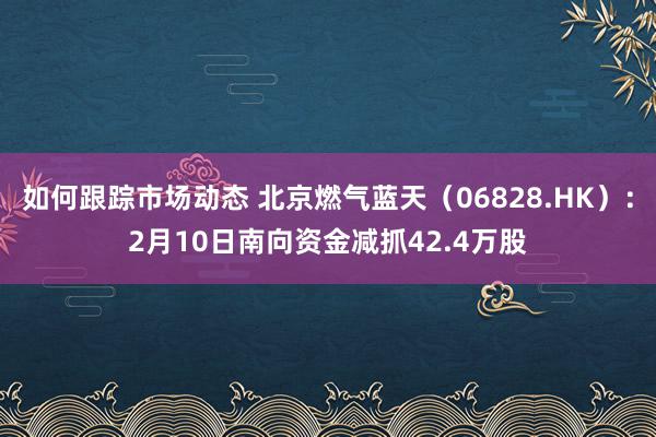 如何跟踪市场动态 北京燃气蓝天（06828.HK）：2月10日南向资金减抓42.4万股