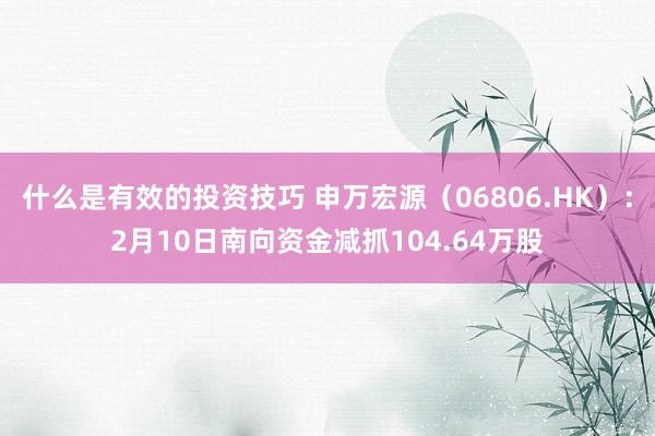 什么是有效的投资技巧 申万宏源（06806.HK）：2月10日南向资金减抓104.64万股