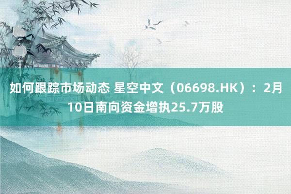 如何跟踪市场动态 星空中文（06698.HK）：2月10日南向资金增执25.7万股