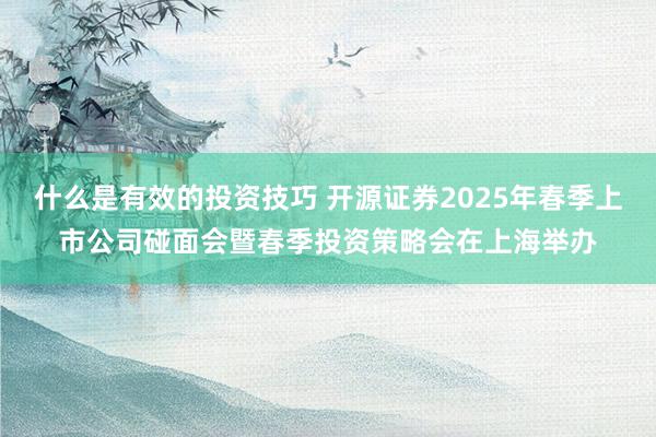 什么是有效的投资技巧 开源证券2025年春季上市公司碰面会暨春季投资策略会在上海举办