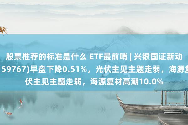 股票推荐的标准是什么 ETF最前哨 | 兴银国证新动力车电板ETF(159767)早盘下降0.51%，光伏主见主题走弱，海源复材高潮10.0%