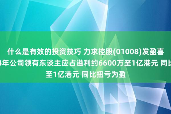 什么是有效的投资技巧 力求控股(01008)发盈喜 预期2024年公司领有东谈主应占溢利约6600万至1亿港元 同比扭亏为盈