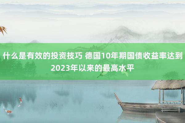 什么是有效的投资技巧 德国10年期国债收益率达到2023年以来的最高水平