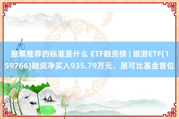 股票推荐的标准是什么 ETF融资榜 | 旅游ETF(159766)融资净买入935.79万元，居可比基金首位